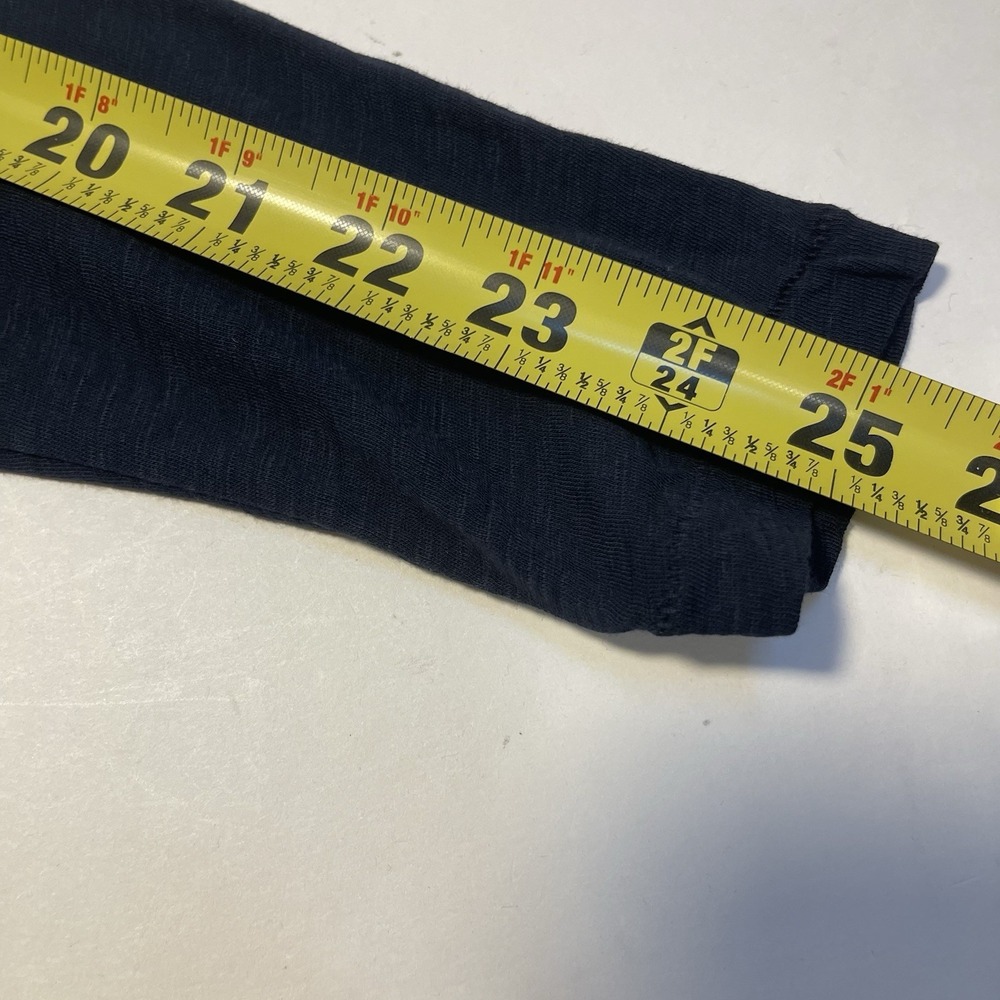 Stateside Supima Cotton Long Sleeve Solid V Neck T-Shirt Navy Preppy Casual - Picture 7 of 8